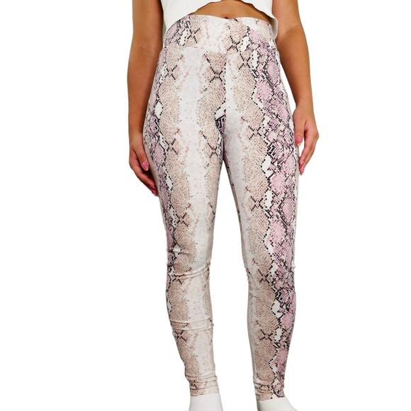 Fashion Nova Shed Your Skin Pink Snakeskin Leggings XS - Picture 10 of 13